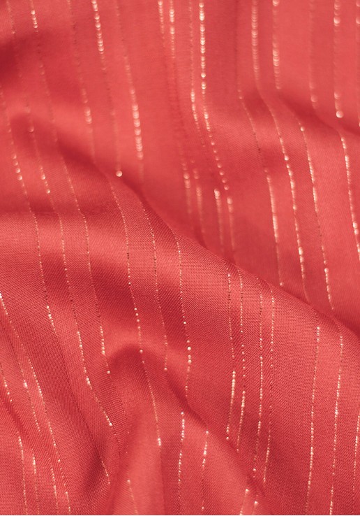 Tissu viscose à fines rayures lurex - Corail