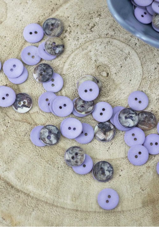 Bouton Matte Pearly 12 mm - Lilas