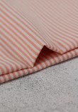 Tissu coton rayé - Corail