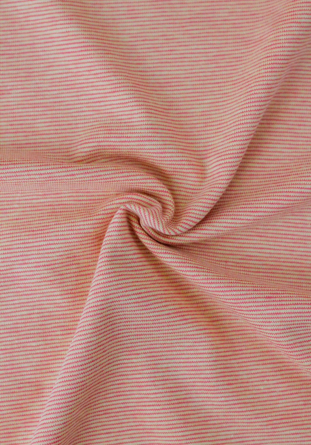 Tissu jersey rayé coton bio - Pale lime / blush