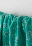 Tissu seconde main - Coton bleu turquoise à fleurs