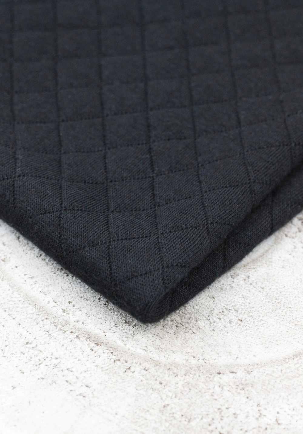 Coupon 130x140cm - Jersey matelassé noir