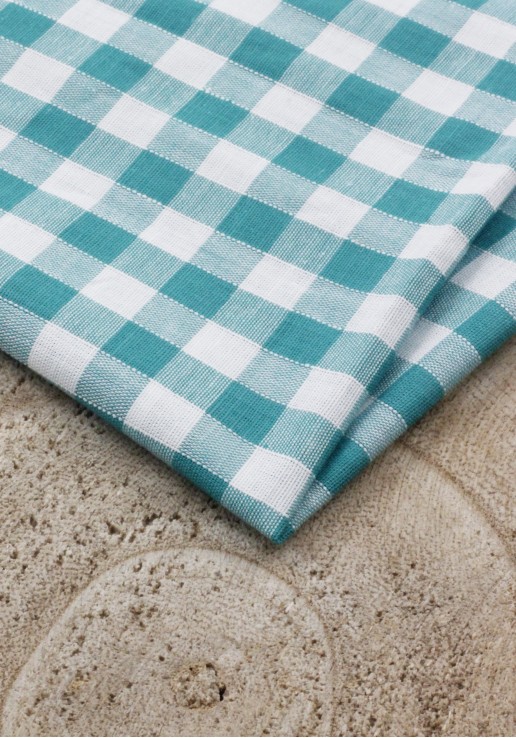Coupon seconde main 80x100cm - Vichy vert turquoise