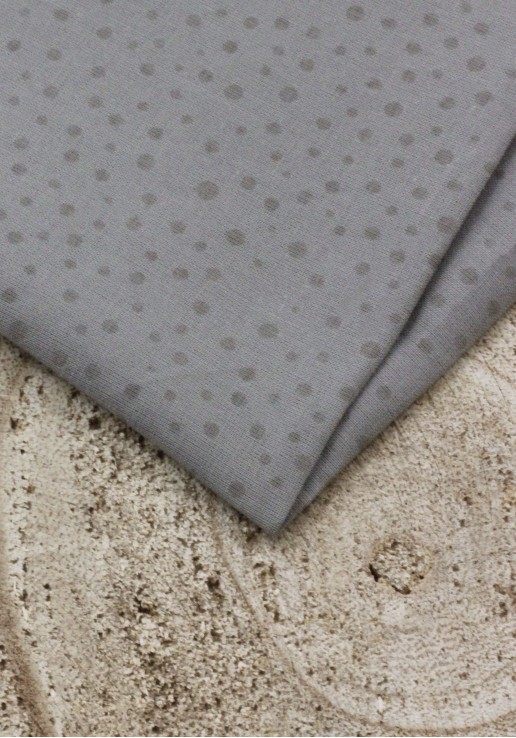Coupon 100x140cm - Coton gris à pois