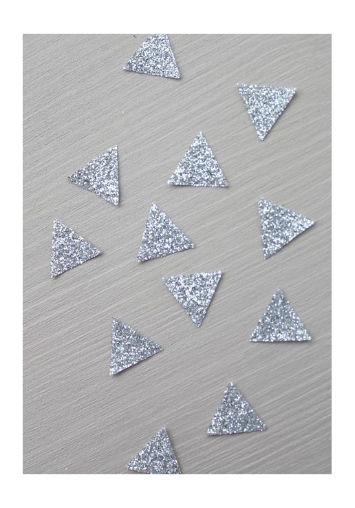 30 mini thermocollants triangles argentés
