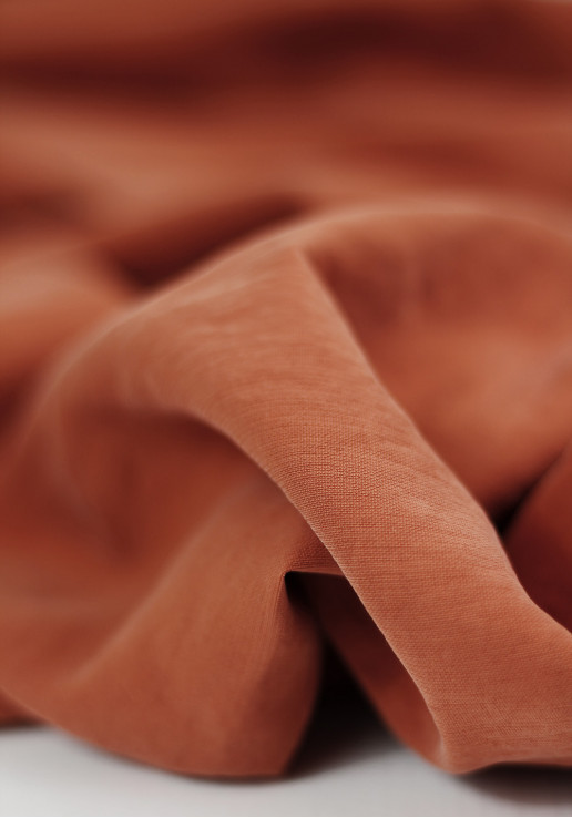 Tissu viscose texturé - Terracotta
