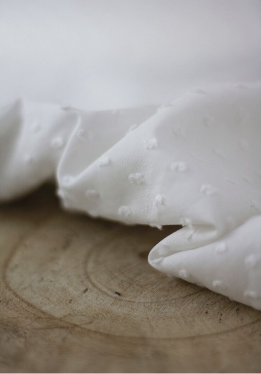 Tissu plumetis de coton - Blanc